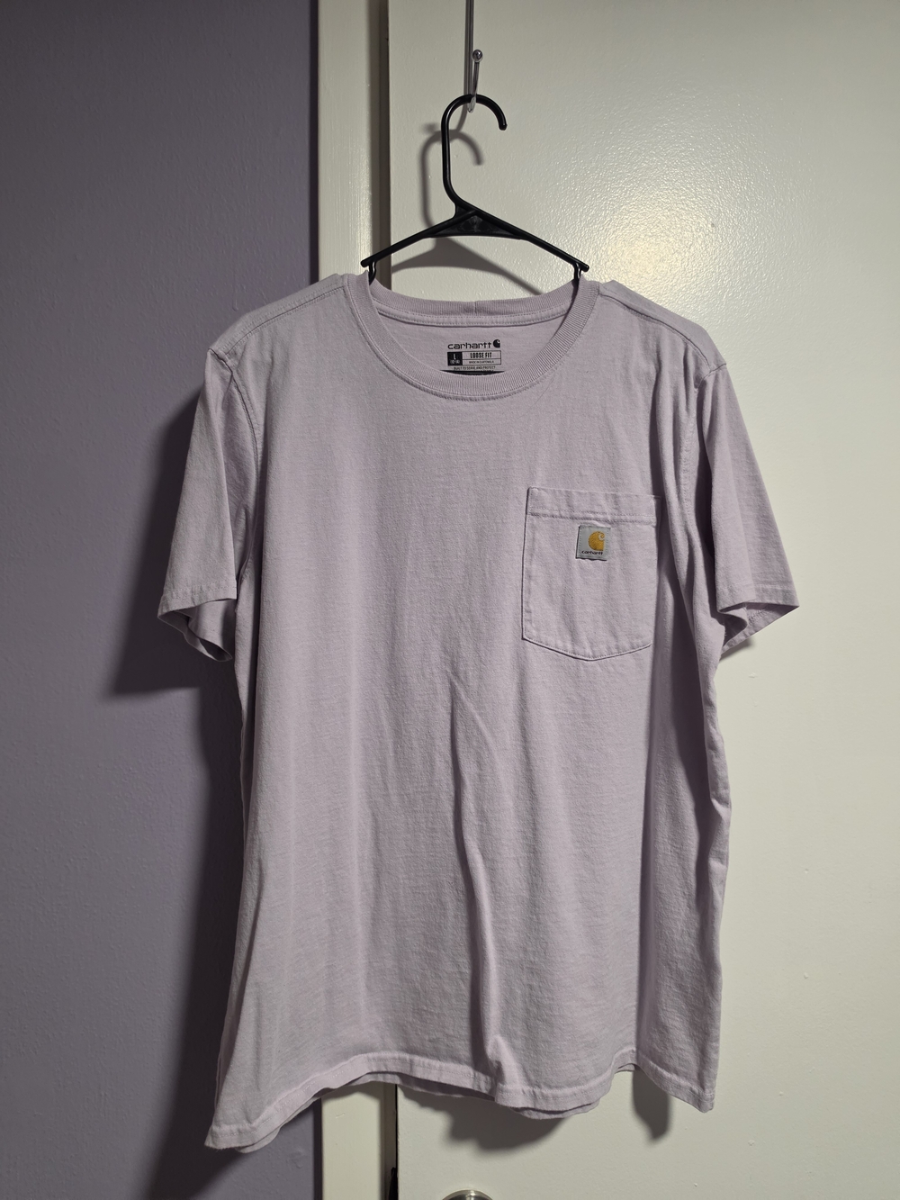 Carhartt Woman's Relaxed Fit Short-Sleeve Pocket Tee in Light Lavender